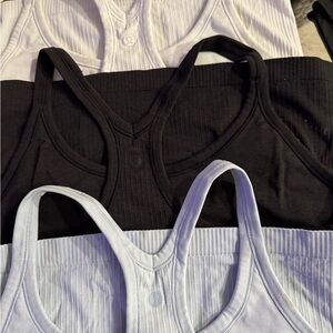 lululemon athletica Women's Tops - Black, White, Light Blue